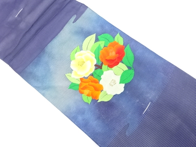 JAPANESE NAGOYA OBI FOR SUMMER / UNUSED / WOVEN CAMELLIA